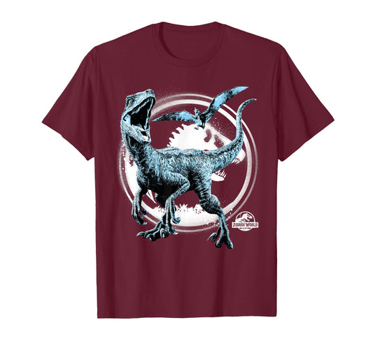 Jurassic World Two Raptor Pterodactyl Icon Graphic T-Shirt T-Shirt