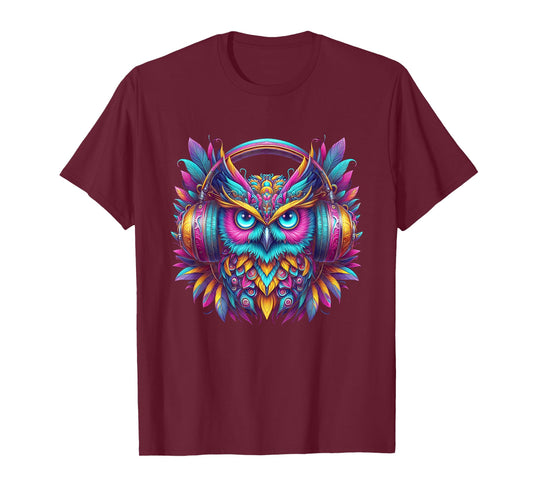 Rave Rainbow Owl House EDM Festival Raver Animal EDC T-Shirt