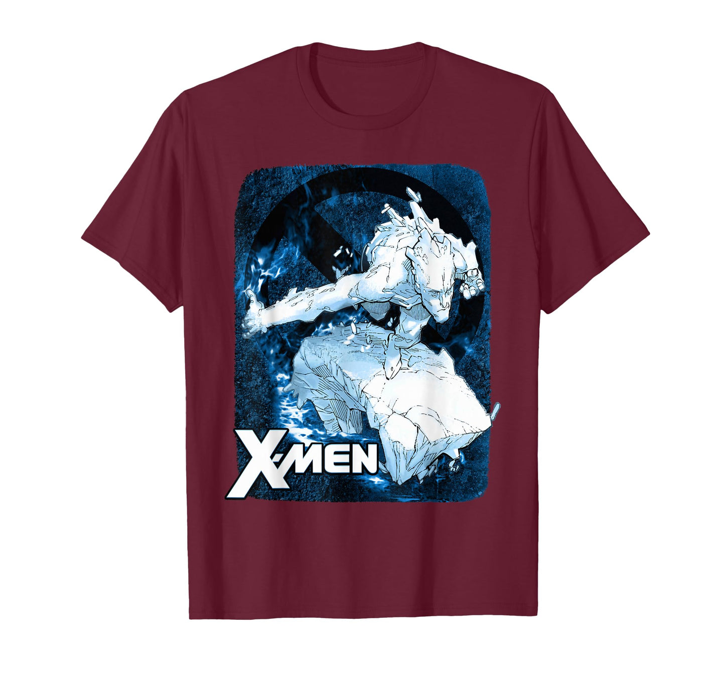 Marvel X-Men Iceman Flames Cold As Ice Graphic T-Shirt T-Shirt