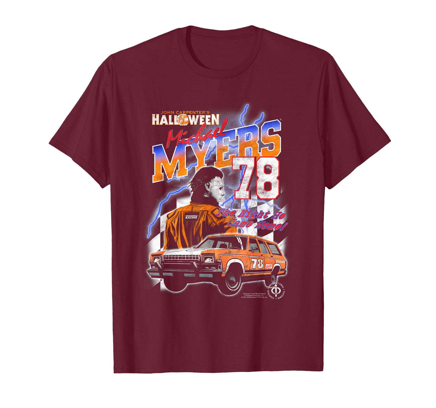 Halloween Haddonfield Racing Michael Myers 78 Horror Movie T-Shirt