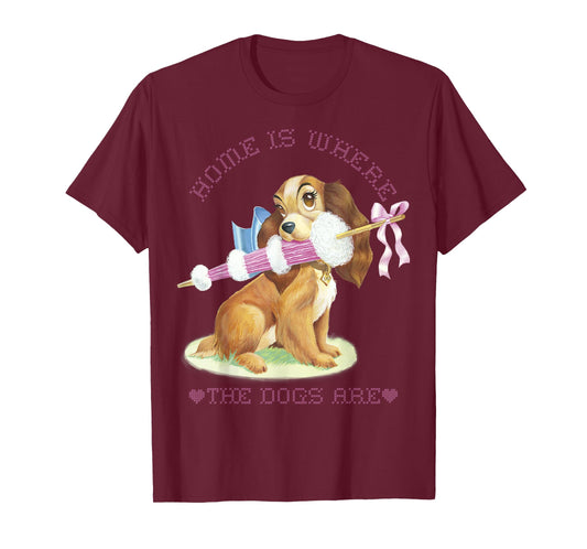 Disney Lady and The Tramp Lady Home is Where The Dogs are T-Shirt
