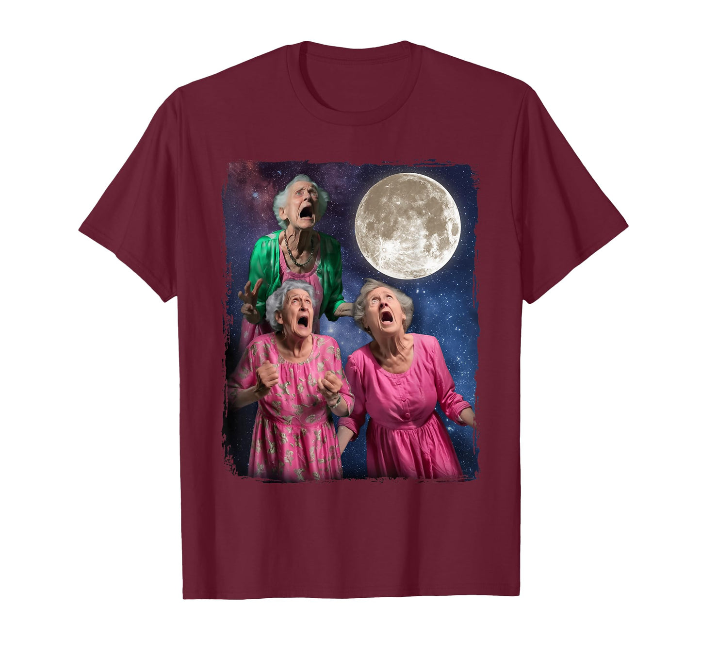 Oma Howls Den Mond an DREI Granny Moon T-Shirt