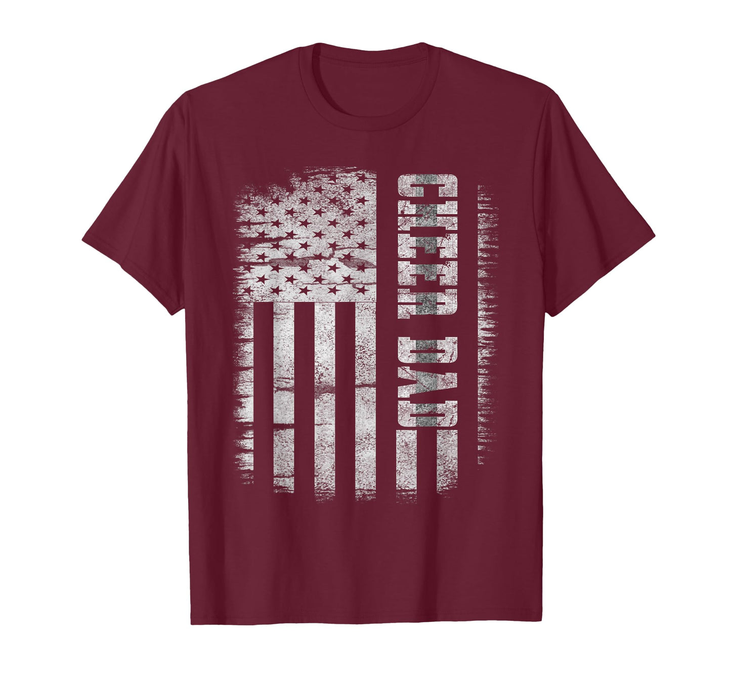 Cheer Dad Proud Cheerleading American Flag Best Cheer Dad T-Shirt