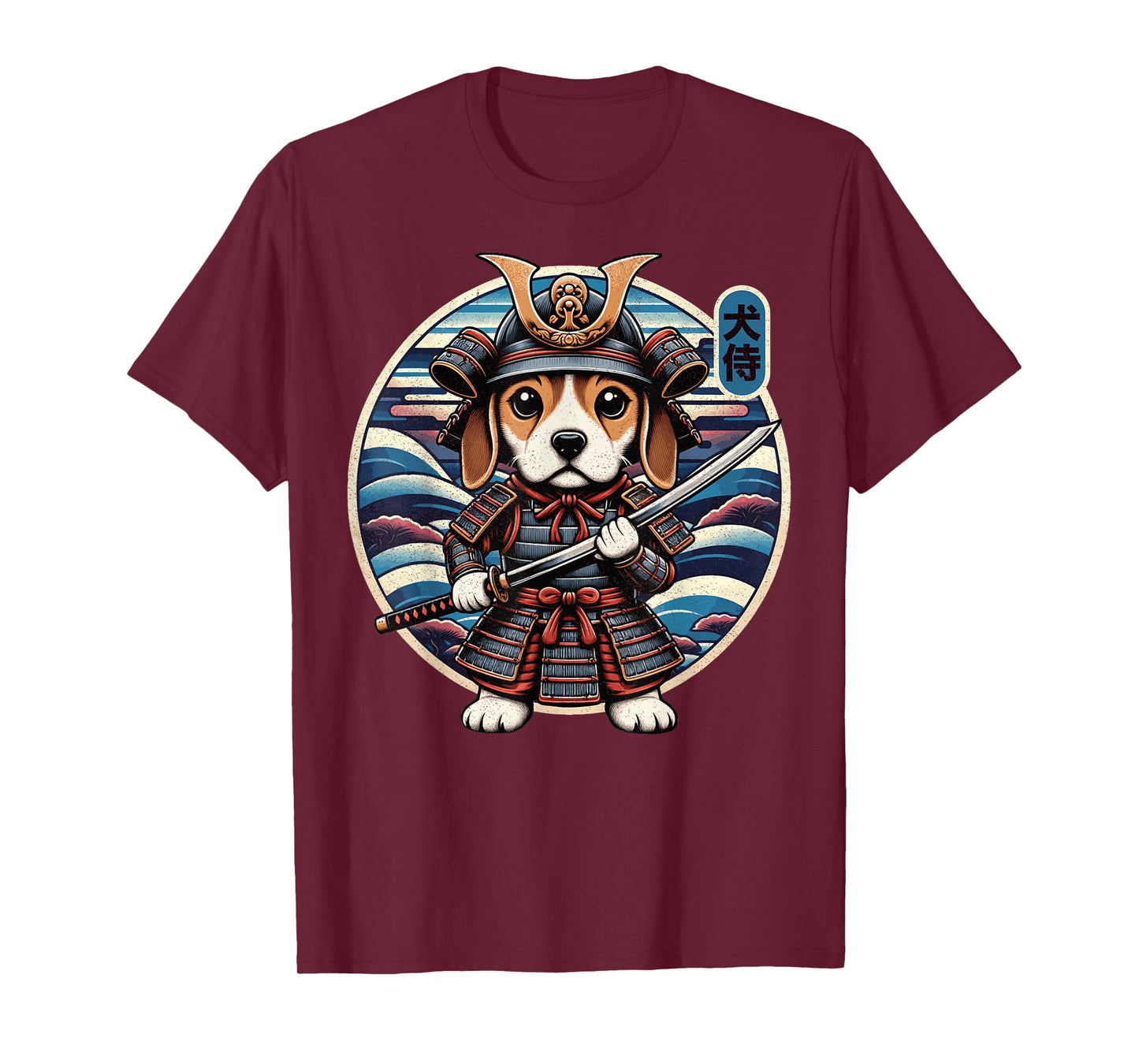 Japanese Samurai Dog Tattoo, Beagle Kawaii Ninja T-Shirt
