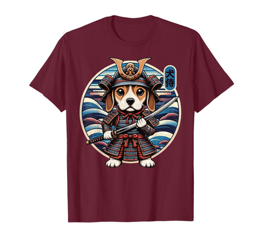 Japanese Samurai Dog Tattoo, Beagle Kawaii Ninja T-Shirt