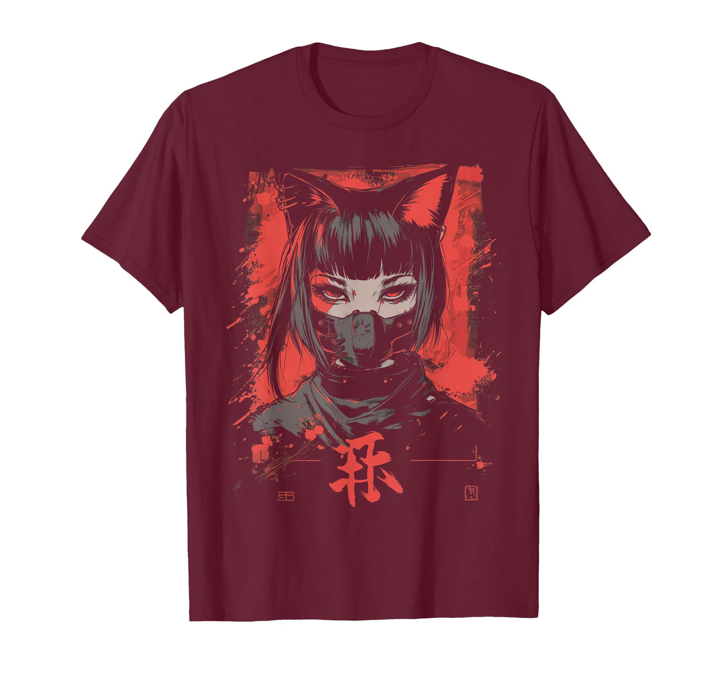 Anime Manga Punk Neko Cat Girl | Cyberpunk Japanese Harajuku T-Shirt