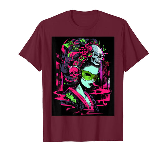 Fashion-Forward Trendy Graphic: Design Showcases a Skull T-Shirt