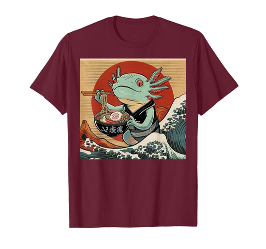 Axolotl Birthday Party Favors Ramen Japanese Kawaii Anime T-Shirt