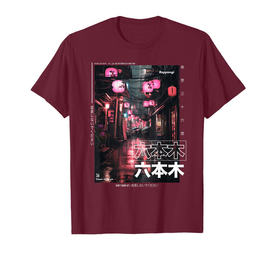 Japanese Streetwear Retro Aesthetic Roppongi Tokyo Graphic T-Shirt