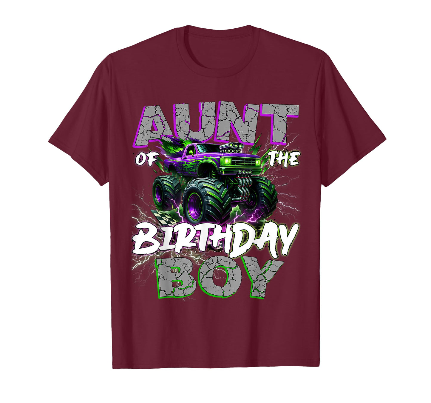 Aunt Of The Birthday Monster Truck Family Matching Party T-Shirt