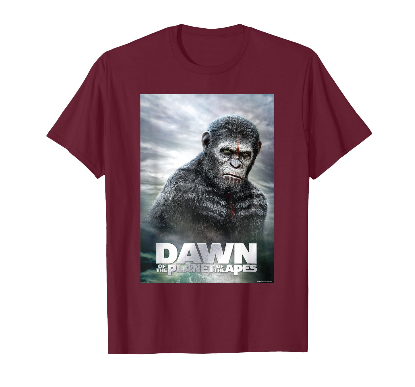 Dawn of The Planet of The Apes Caesar in Paint Movie Poster T-Shirt