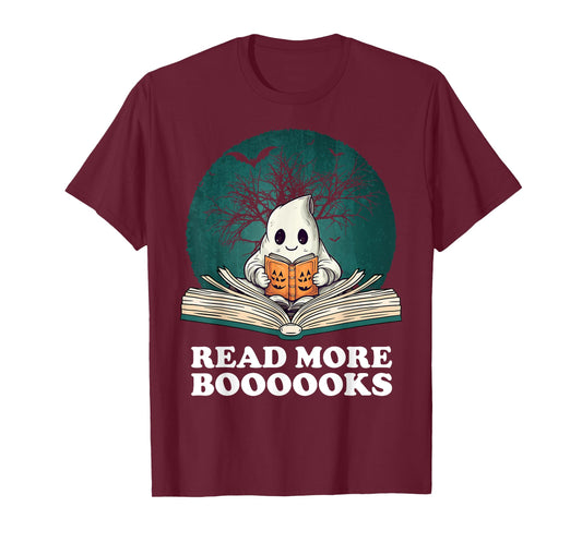 Read More Books Ghost Halloween Booooks Cute Boo read a book T-Shirt
