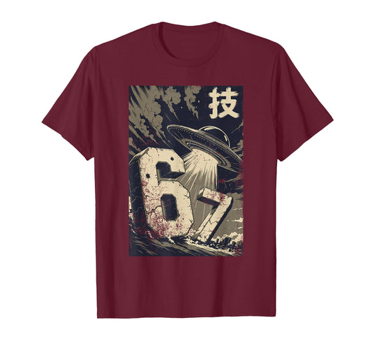 Alien Abduction 6 7 Meme UFO Alien Extraterrestrial Humor T-Shirt