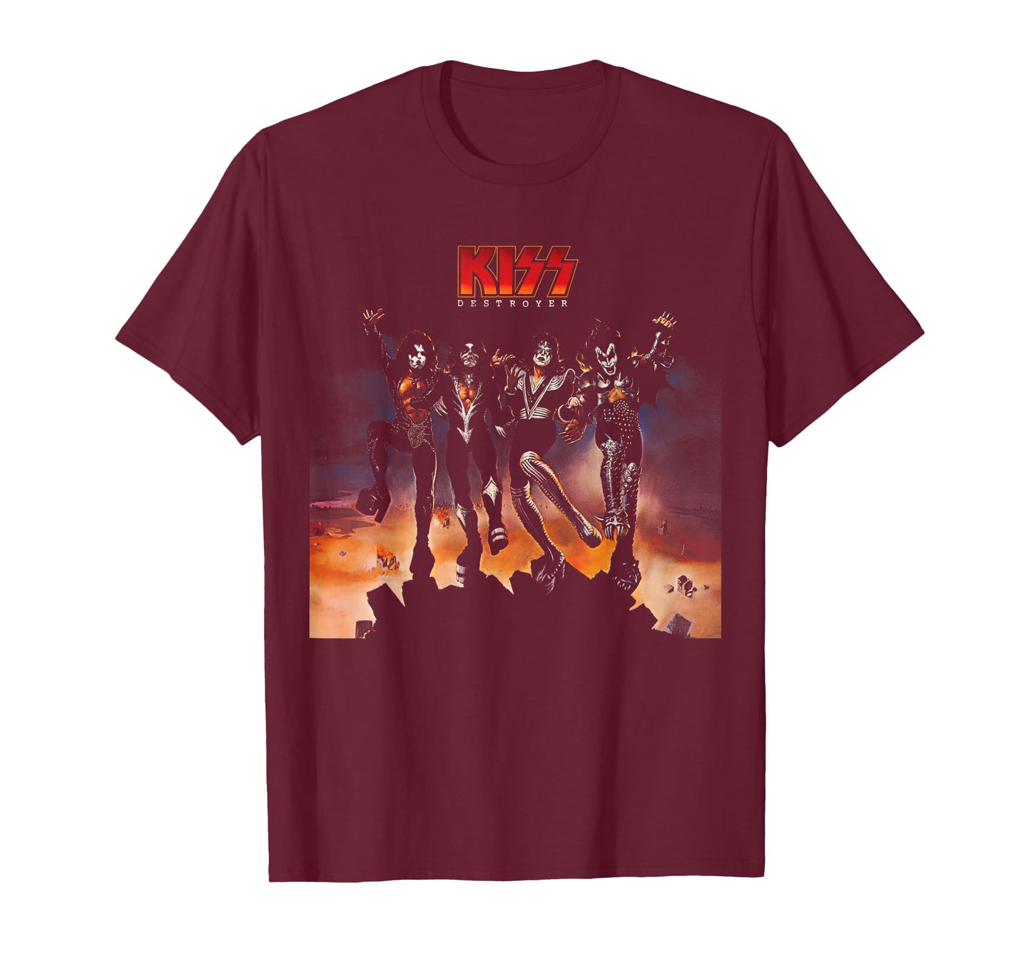 KISS Men's Classic Fit Black Destroyer T-Shirt, Small