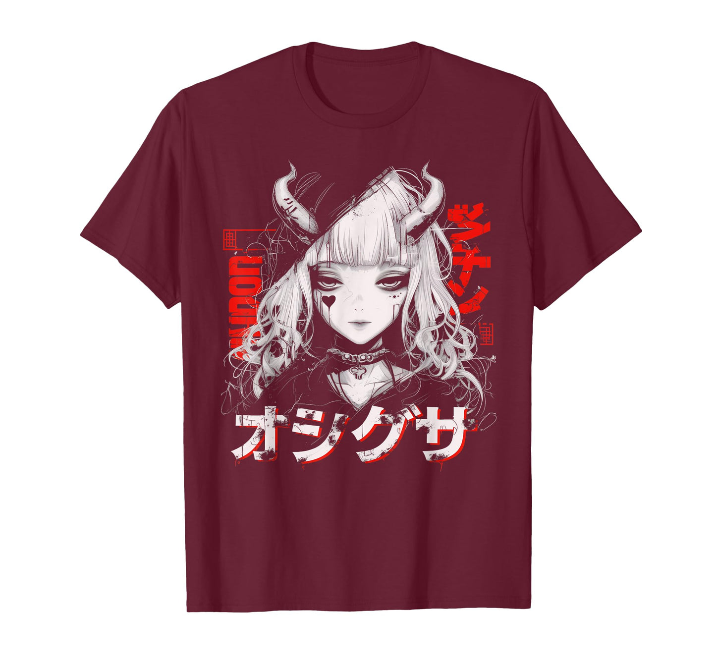 Anime Goth Grunge Demon Girl Waifu Horror Alt Aesthetic T-Shirt