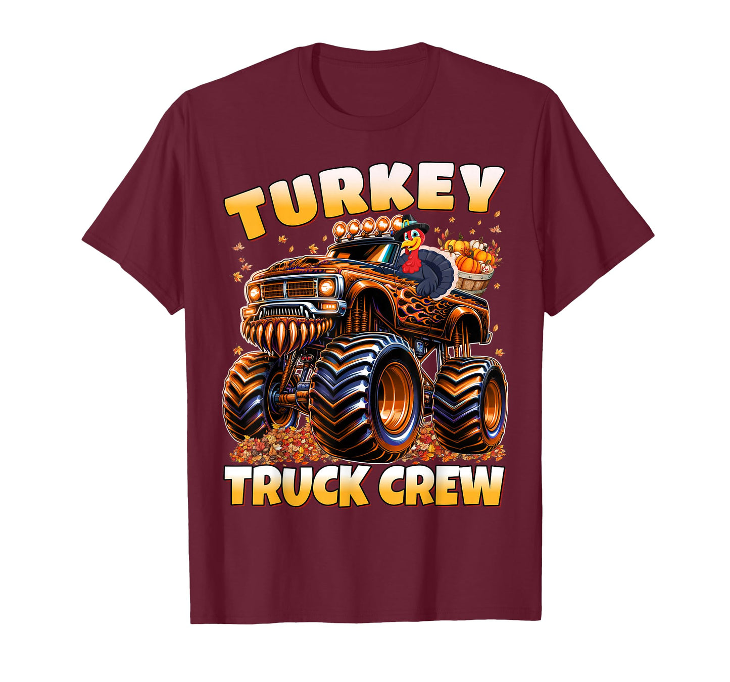 Turkey Truck Crew Monster Truck Thanksgiving Boys T-Shirt