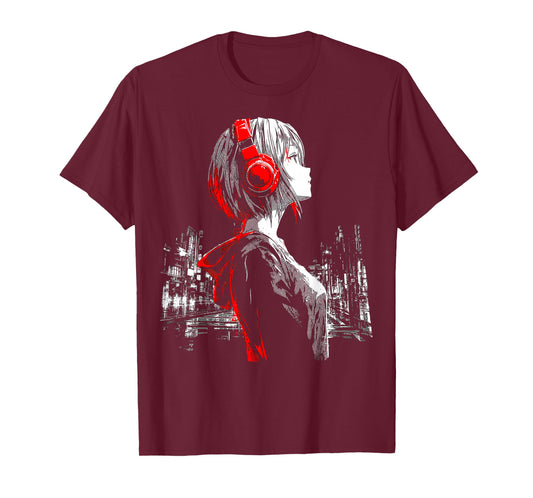 Anime Headphones Girl T-Shirt