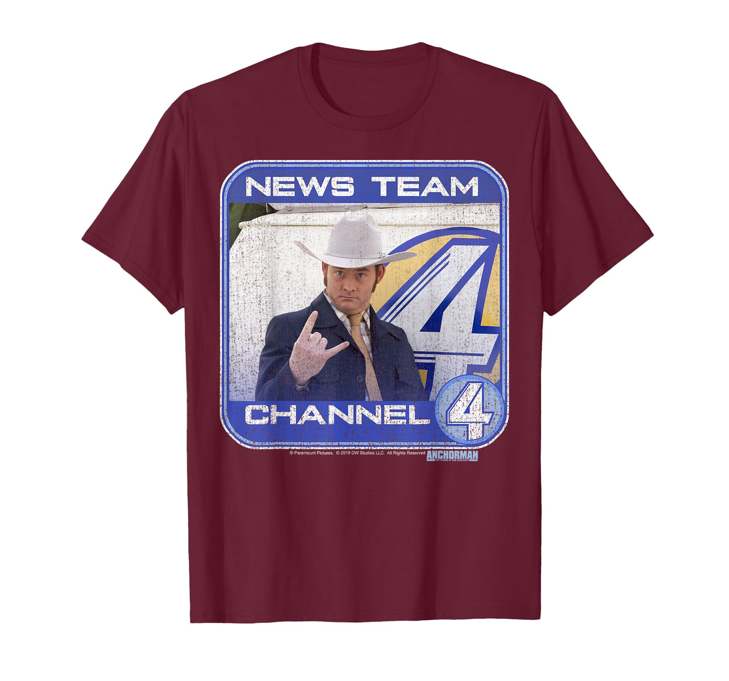 Anchorman Champ Kind Channel Four Portrait Panel T-Shirt