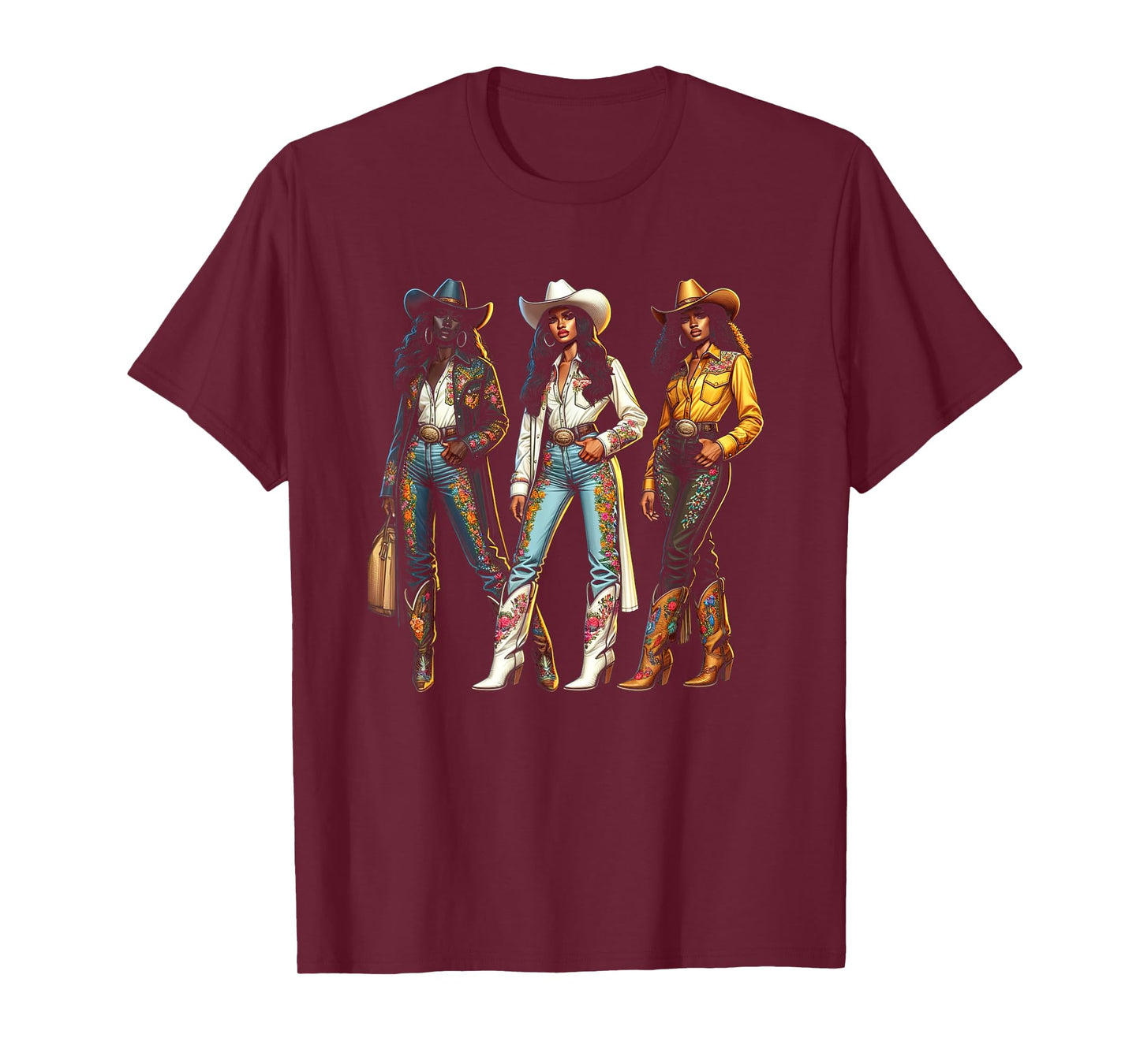 Black Cowgirl Western Rodeo Melanin Black History Texas T-Shirt