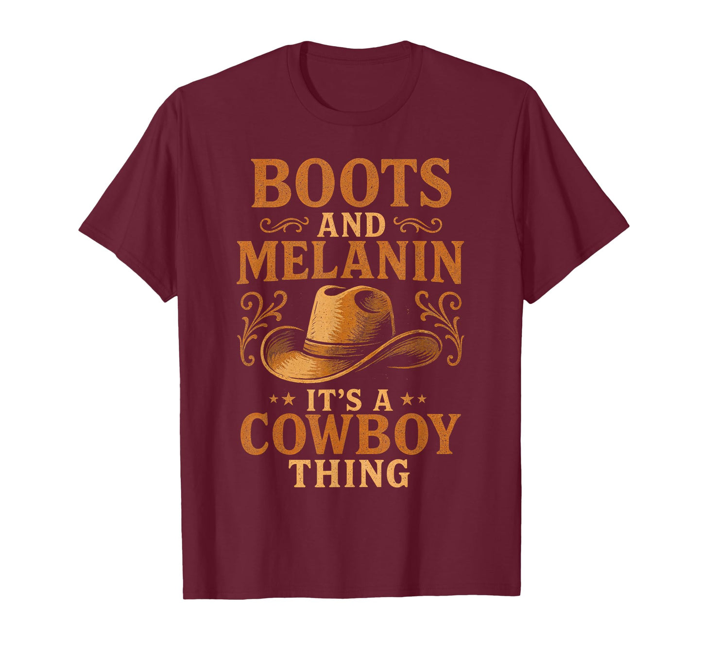 Western Country Texas Rodeo Black Cowboy Boots and Melanin T-Shirt
