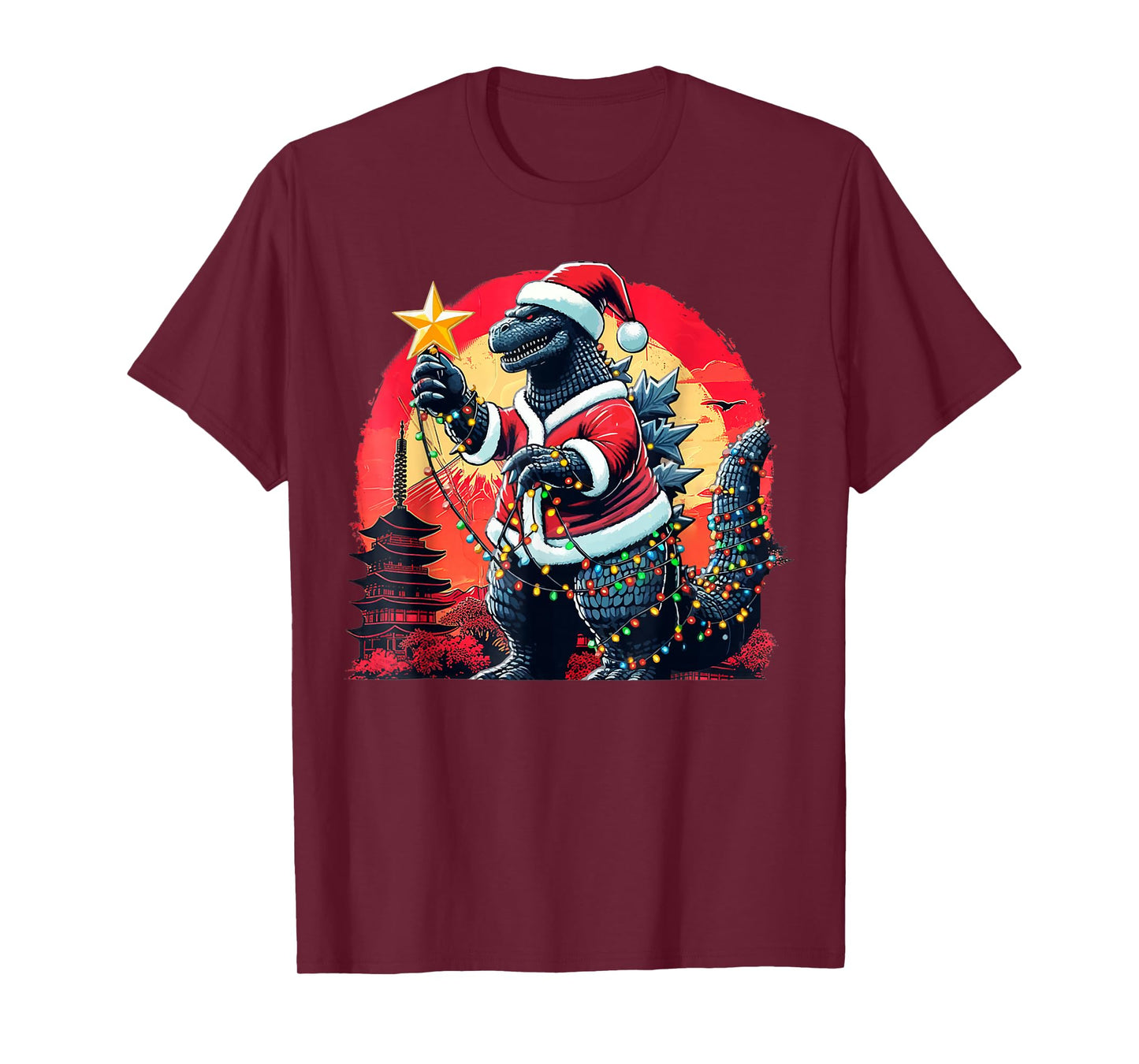 Kaiju Christmas Santazilla Japanese Monster Dinosaur Boys T-Shirt