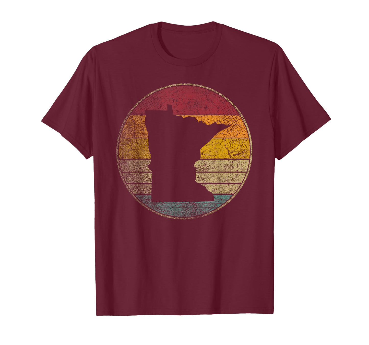 Minnesota Vintage Distressed Retro Style Silhouette State T-Shirt