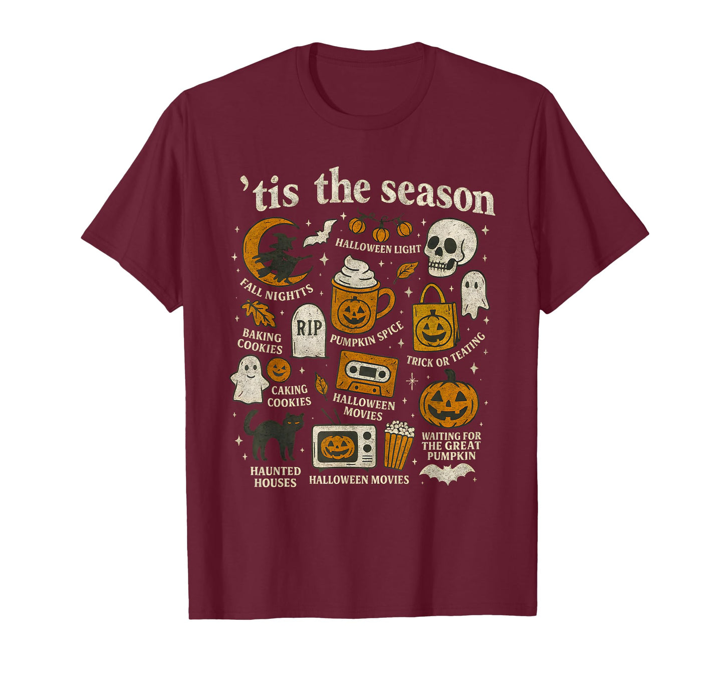 Tis The Season Halloween Icons Fall Design T-Shirt