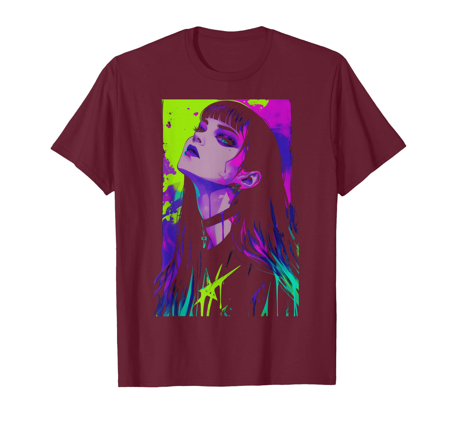 Cybergoth Cybercore Grunge Punk Goth Girl Alt Anime Manga T-Shirt