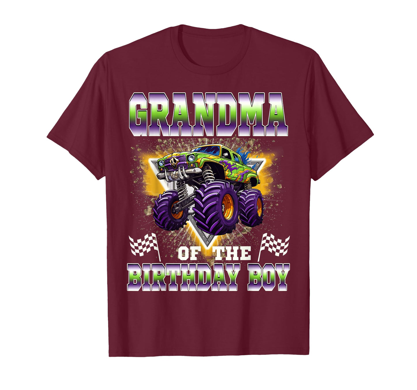 Grandma of The Birthday Boy Monster Truck Birthday Family T-Shirt