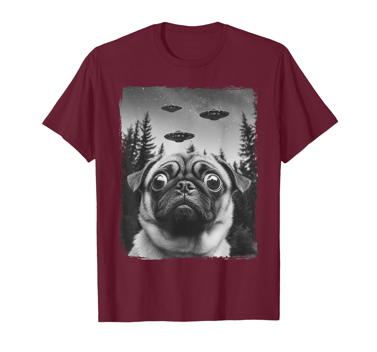 Pug UFO Selfie Funny Pug T-Shirt