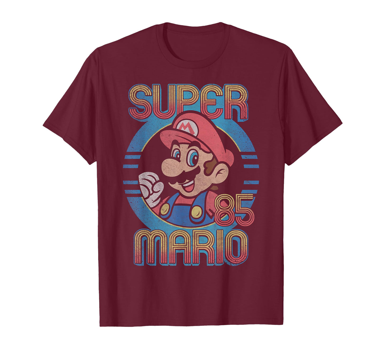 Nintendo Super Mario Retro Circle Vintage T-Shirt