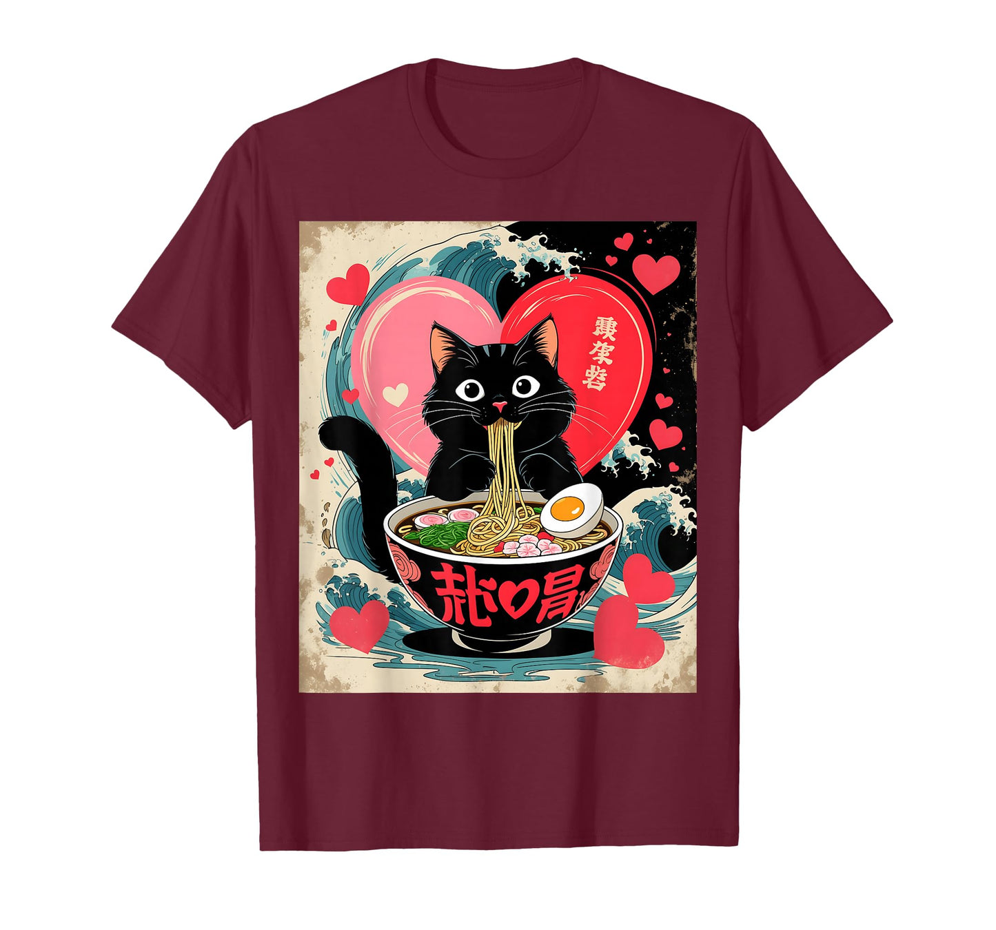 Kawaii Anime Cat Ramen Japanese Graphic Tees Men Women Teens T-Shirt