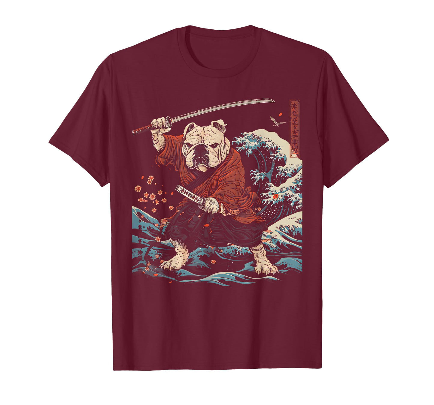 Bulldog Dad Cute Japanese Anime Stuff Samurai Dog Ninja Men Women Kids T-Shirt