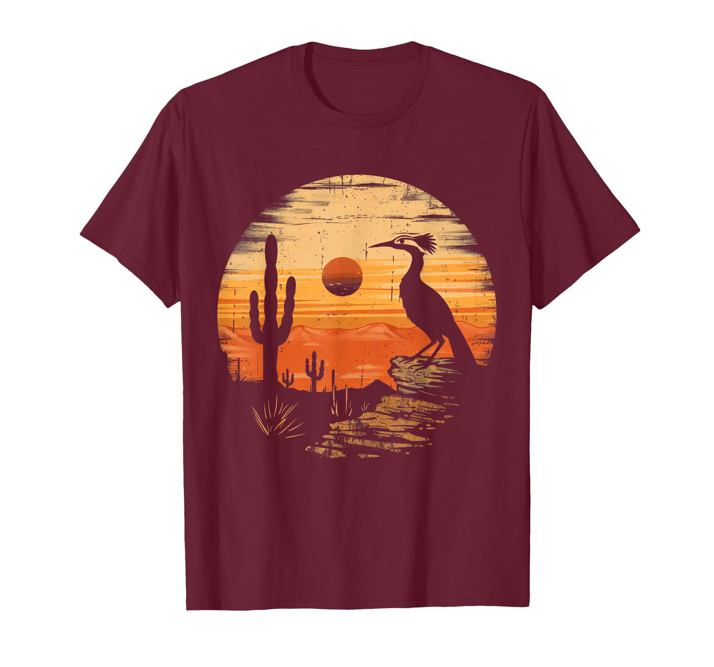 Roadrunner Bird Desert Landscape Cactus Arizona Texas Nevada T-Shirt