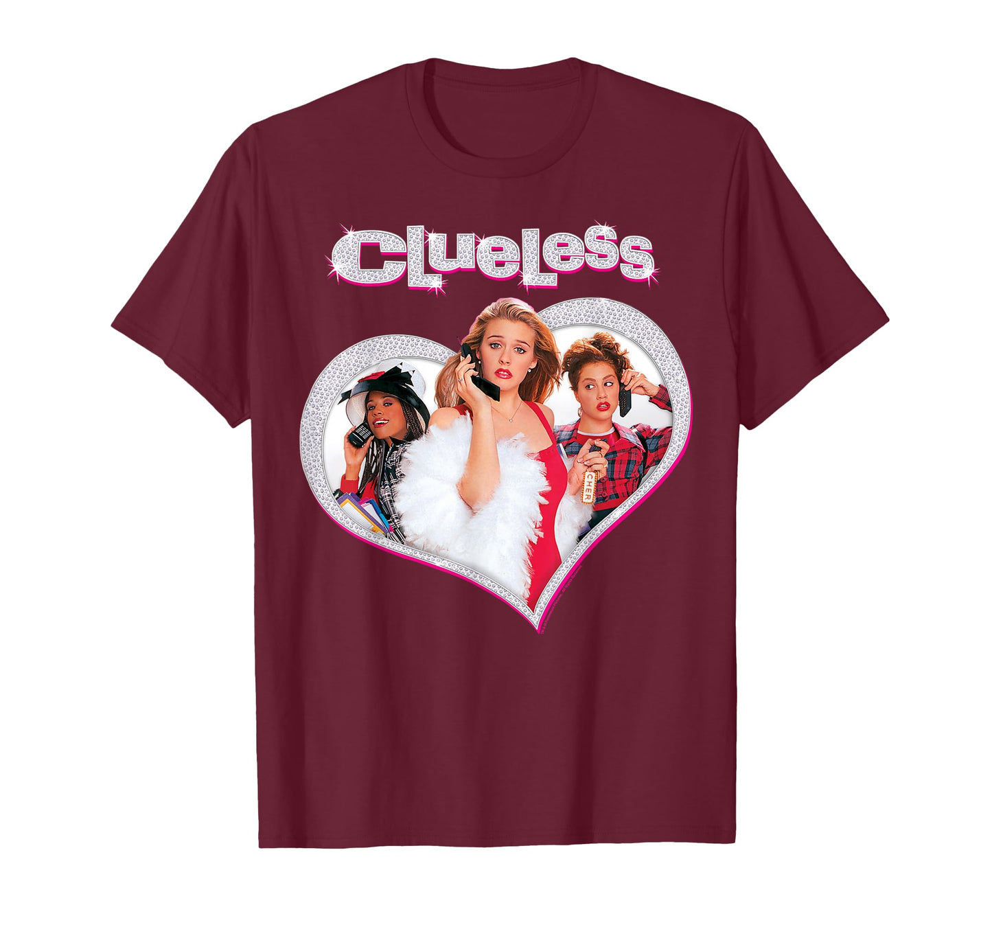 Clueless Cher's Trio Sparkle Heart Poster Graphic T-Shirt T-Shirt