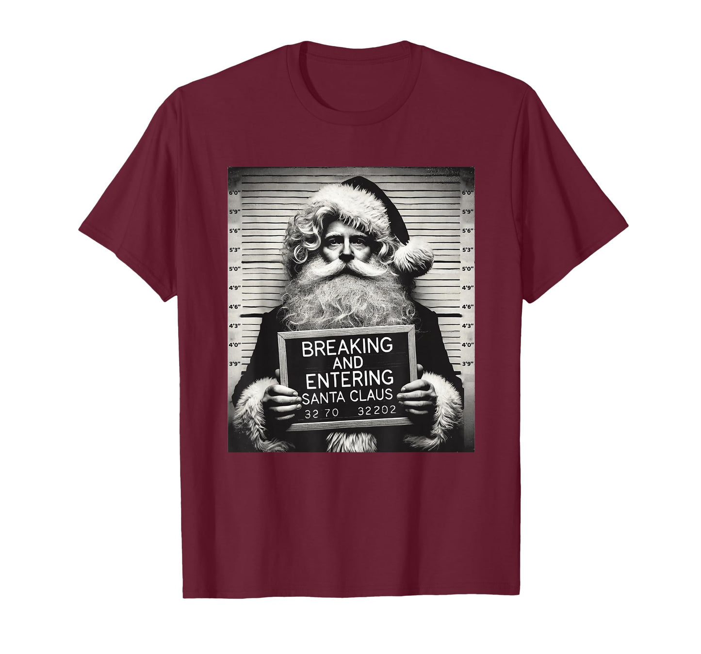 Santa Mugshot Funny Christmas Santa Xmas T-Shirt