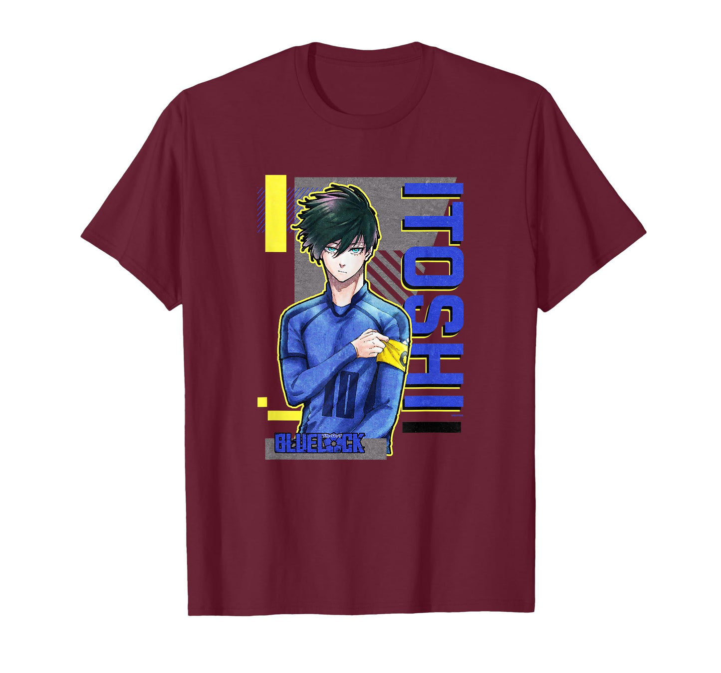 Blue Lock Rin Itoshi The Captain Big Chest Neon Portrait T-Shirt