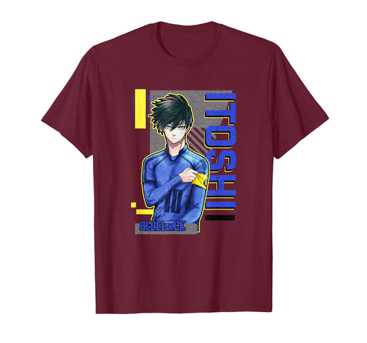 Blue Lock Rin Itoshi The Captain Big Chest Neon Portrait T-Shirt