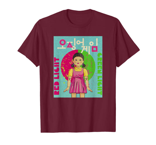 Squid Game Red Light Green Light Vintage Poster T-Shirt