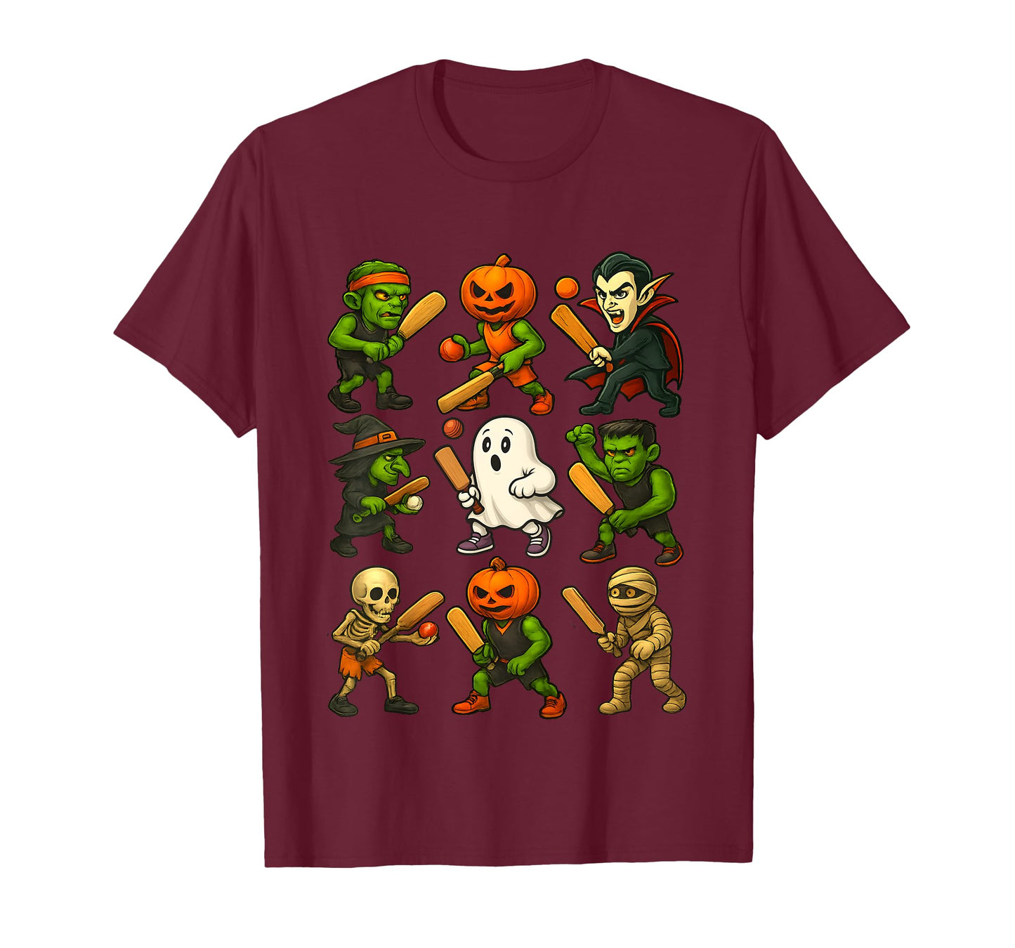 Halloween Cricket Ghost Vampire Skeleton Spooky Costume T-Shirt