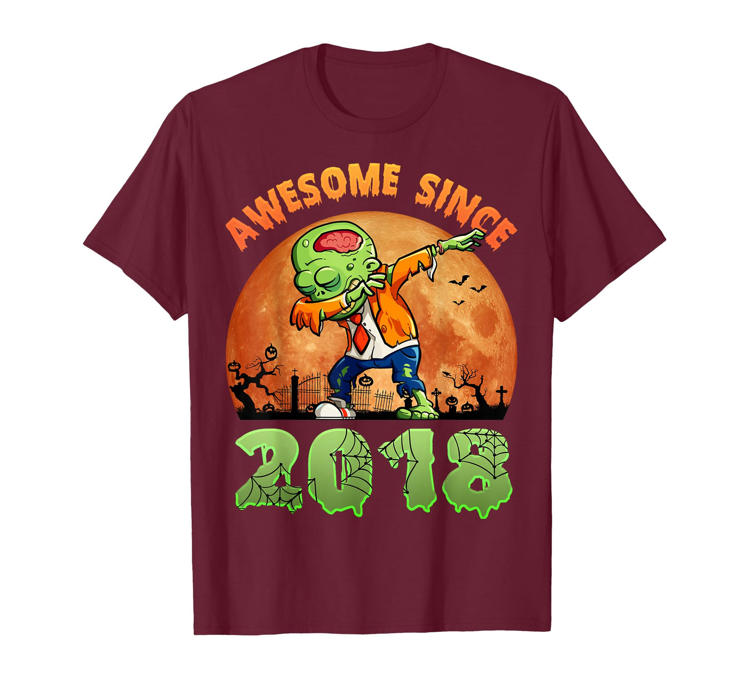 6th Birthday Halloween 6 Years Old Zombie Awesome Since 2018 T-Shirt