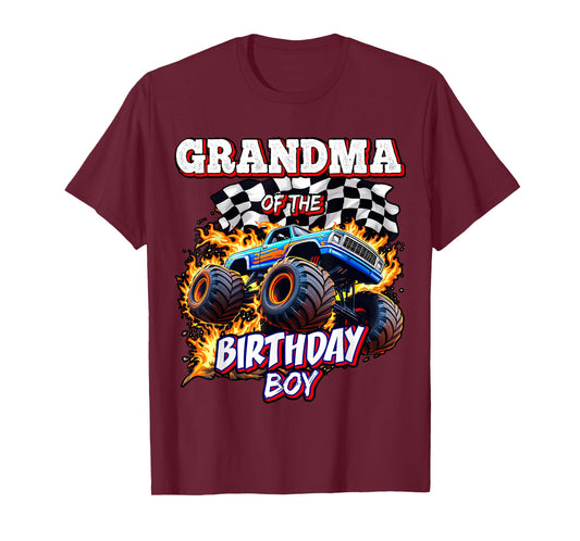Grandma of the Birthday Boy Monster Truck Birthday Party T-Shirt