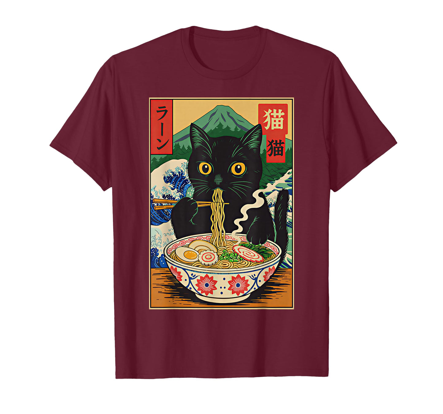 Funny Ramen Cat Japanese Noodle Kitten T-Shirt