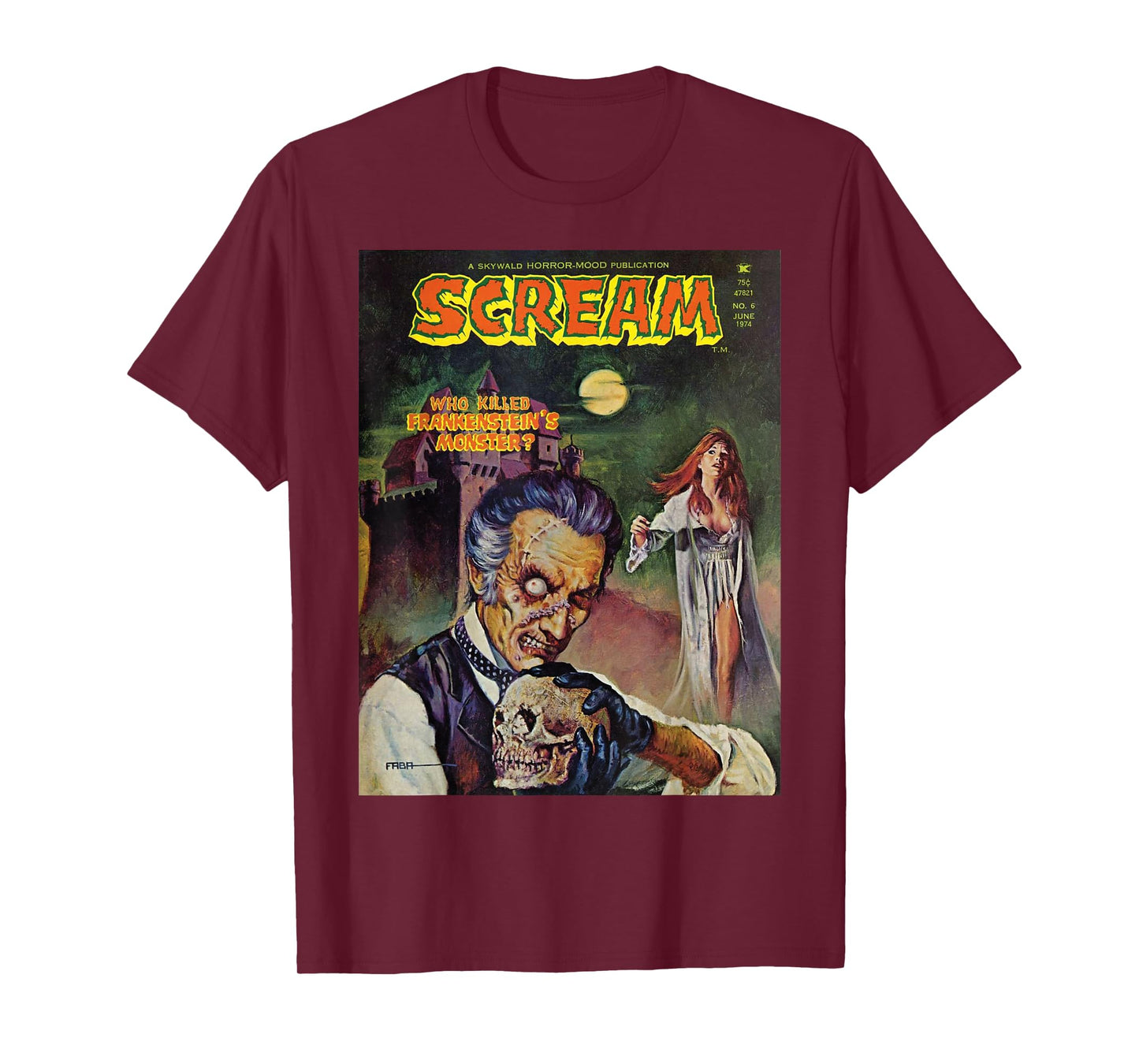 Halloween Horror Vintage Skull Monster Comic Book Retro T-Shirt