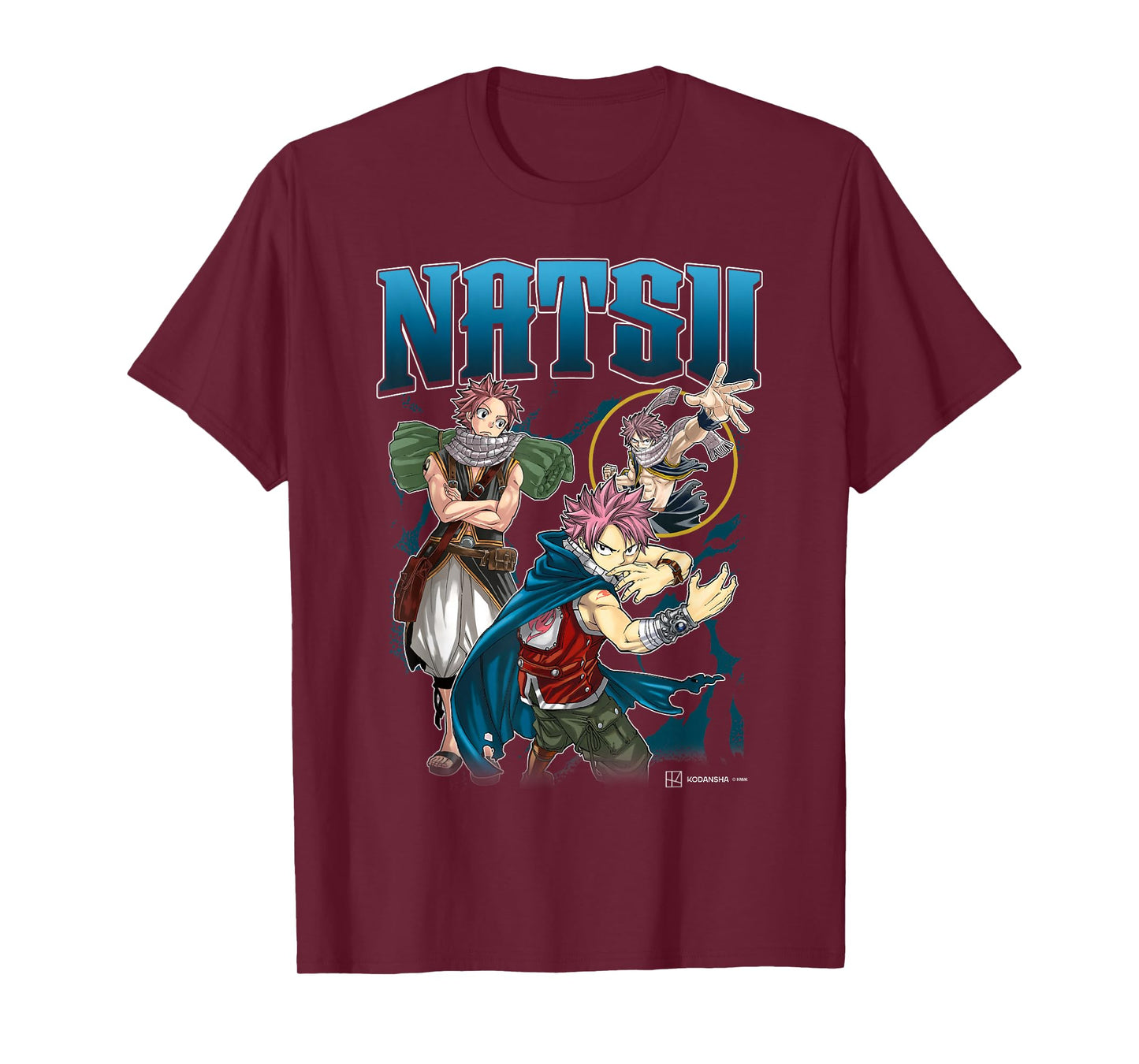 Fairy Tail Natsu Dragneel Multi Pose Distressed Showcase T-Shirt