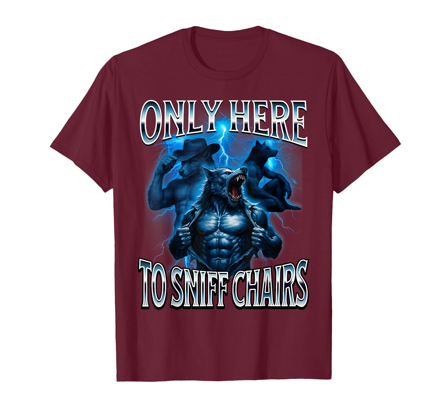 Obnoxious Adult Humor Ridiculous Only Here to Sniff Chairs T-Shirt