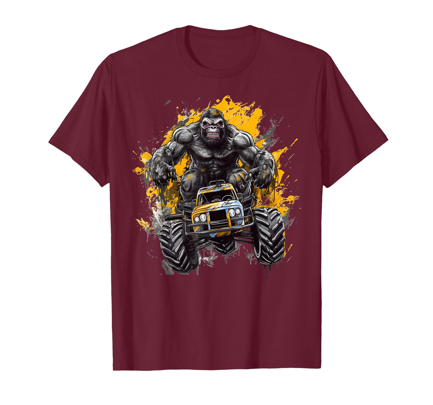 Sasquatch Riding Monster Truck Bigfoot for Boys Toddlers T-Shirt