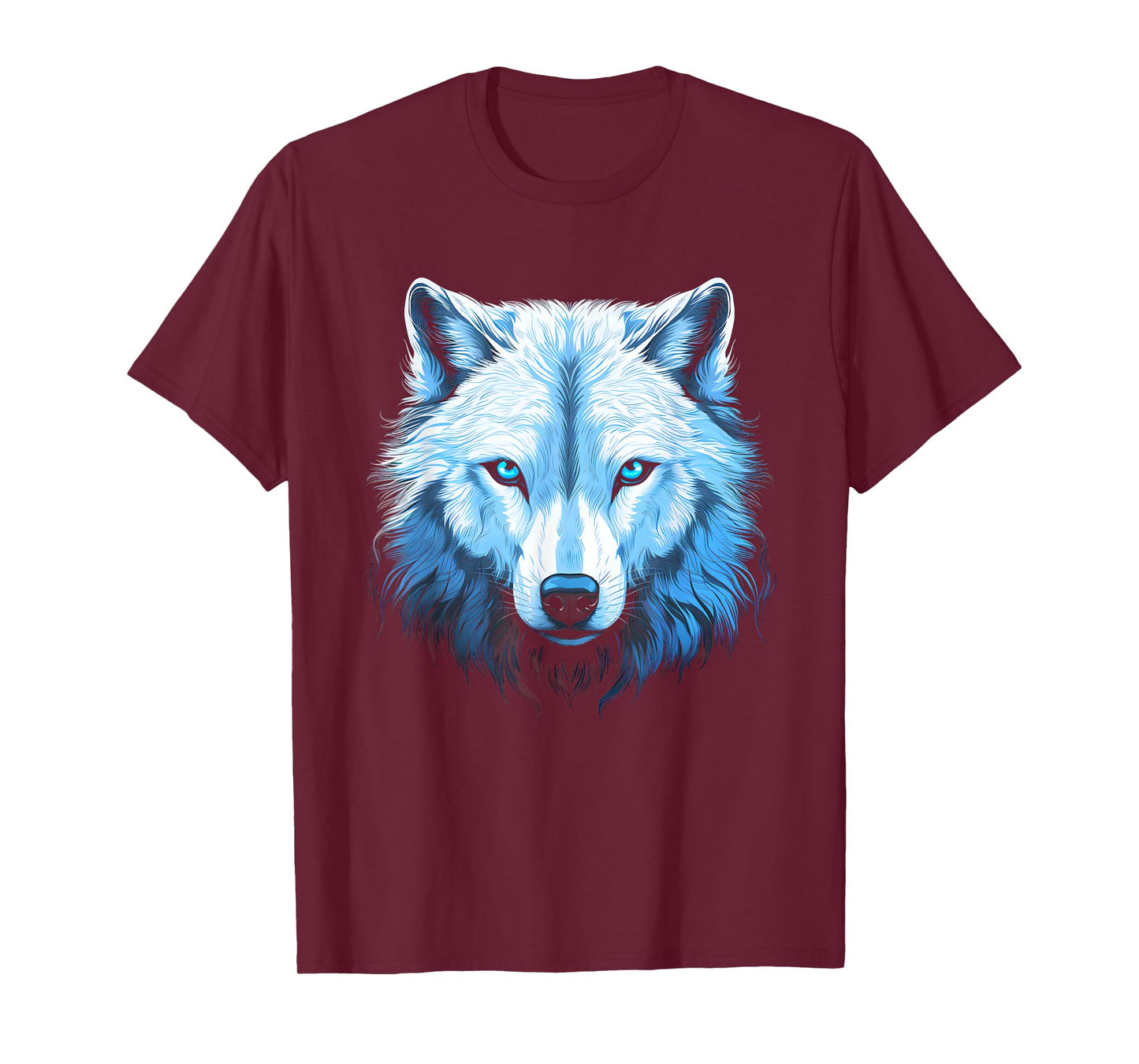 Arctic Wolf Face Wolves Art Motif T-Shirt