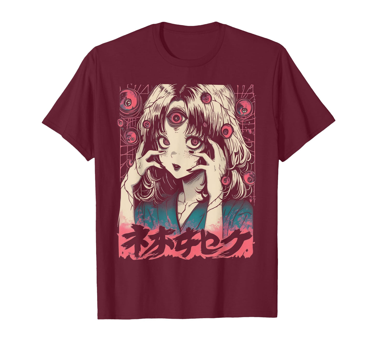 Goth Grunge Demon Anime Girl Waifu Horror Alt Aesthetic T-Shirt