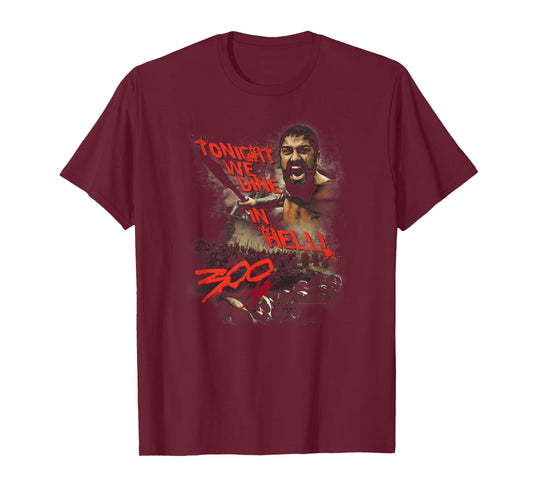 Warner Bros. 300 Movie Dine in Hell Unisex-Adults Black Cotton Blend T-Shirt